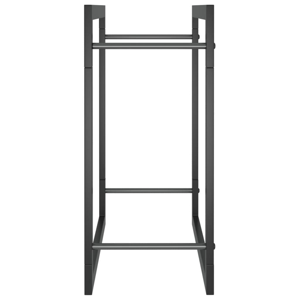 vidaXL Firewood Rack Matt Black 50x28x56 cm Steel