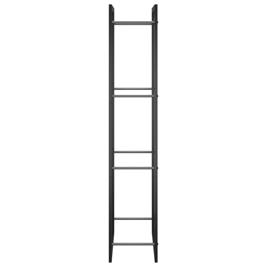 vidaXL Firewood Rack Matt Black 50x28x132 cm Steel