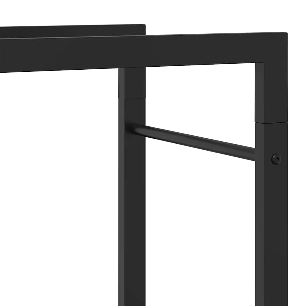 Firewood Rack Matt Black 50x28x132 cm Steel