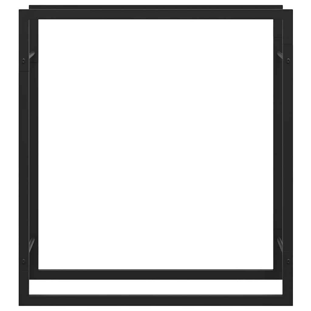 Firewood Rack Matt Black 80x28x86 cm Steel
