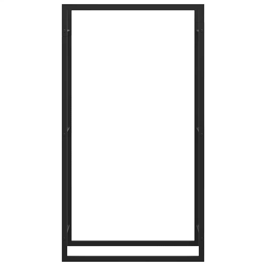 Firewood Rack Matt Black 80x28x154 cm Steel