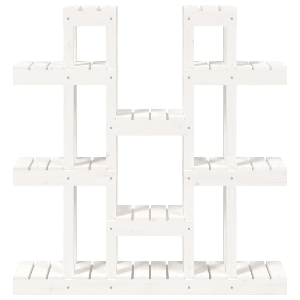 Plant Stand White 104.5x25x109.5 cm Solid Wood Pine