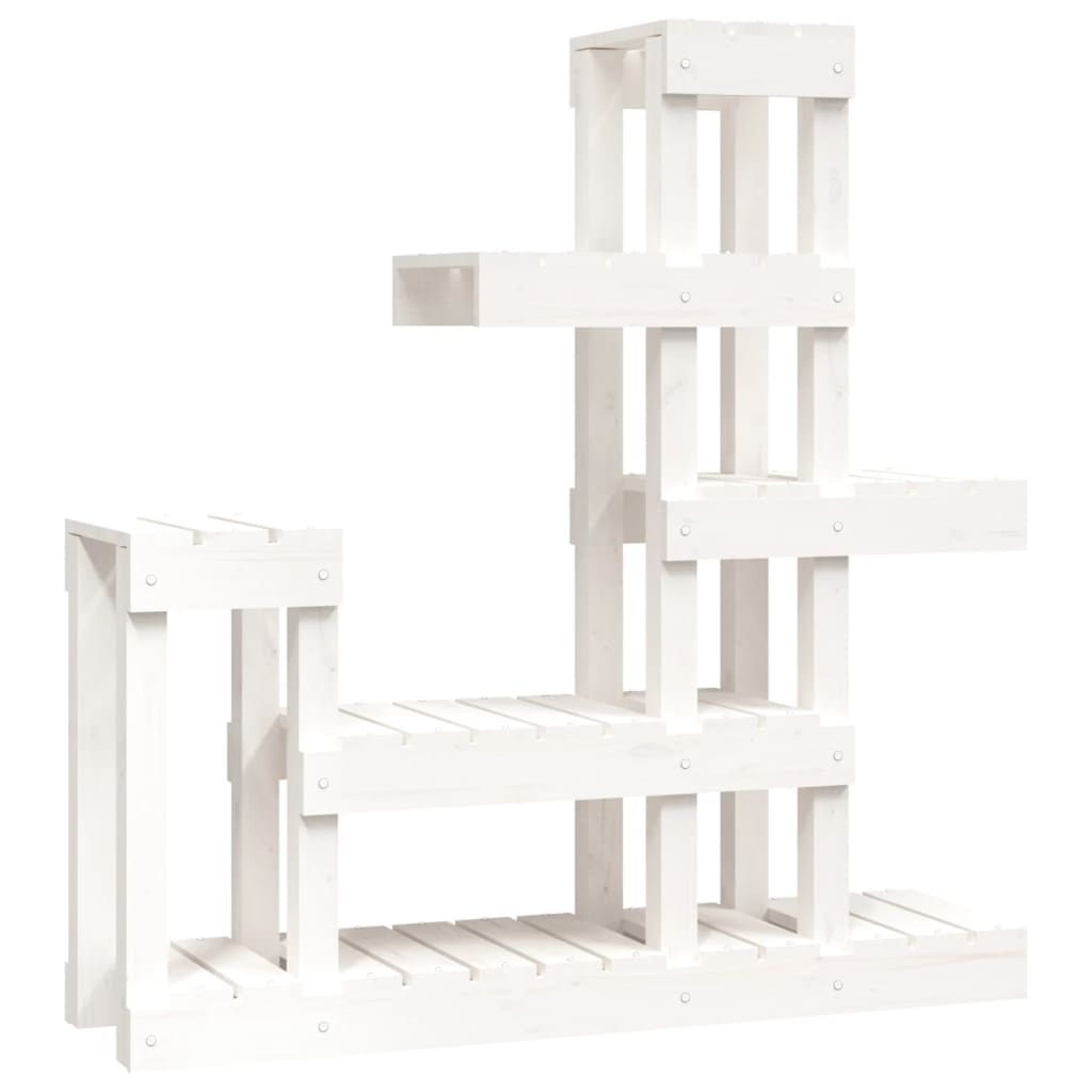 Plant Stand White 92x25x97 cm Solid Wood Pine