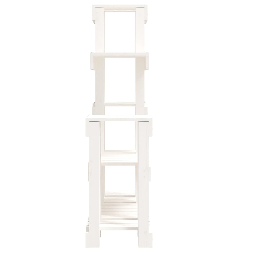 Plant Stand White 92x25x97 cm Solid Wood Pine