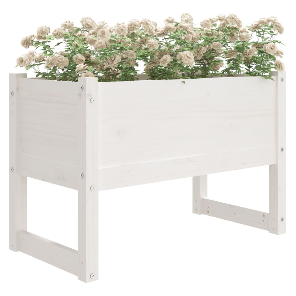 vidaXL Planter White 78x40x52 cm Solid Wood Pine