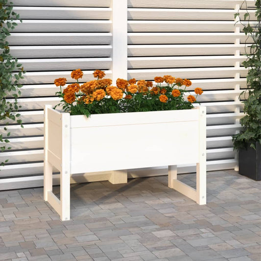 vidaXL Planter White 78x40x52 cm Solid Wood Pine