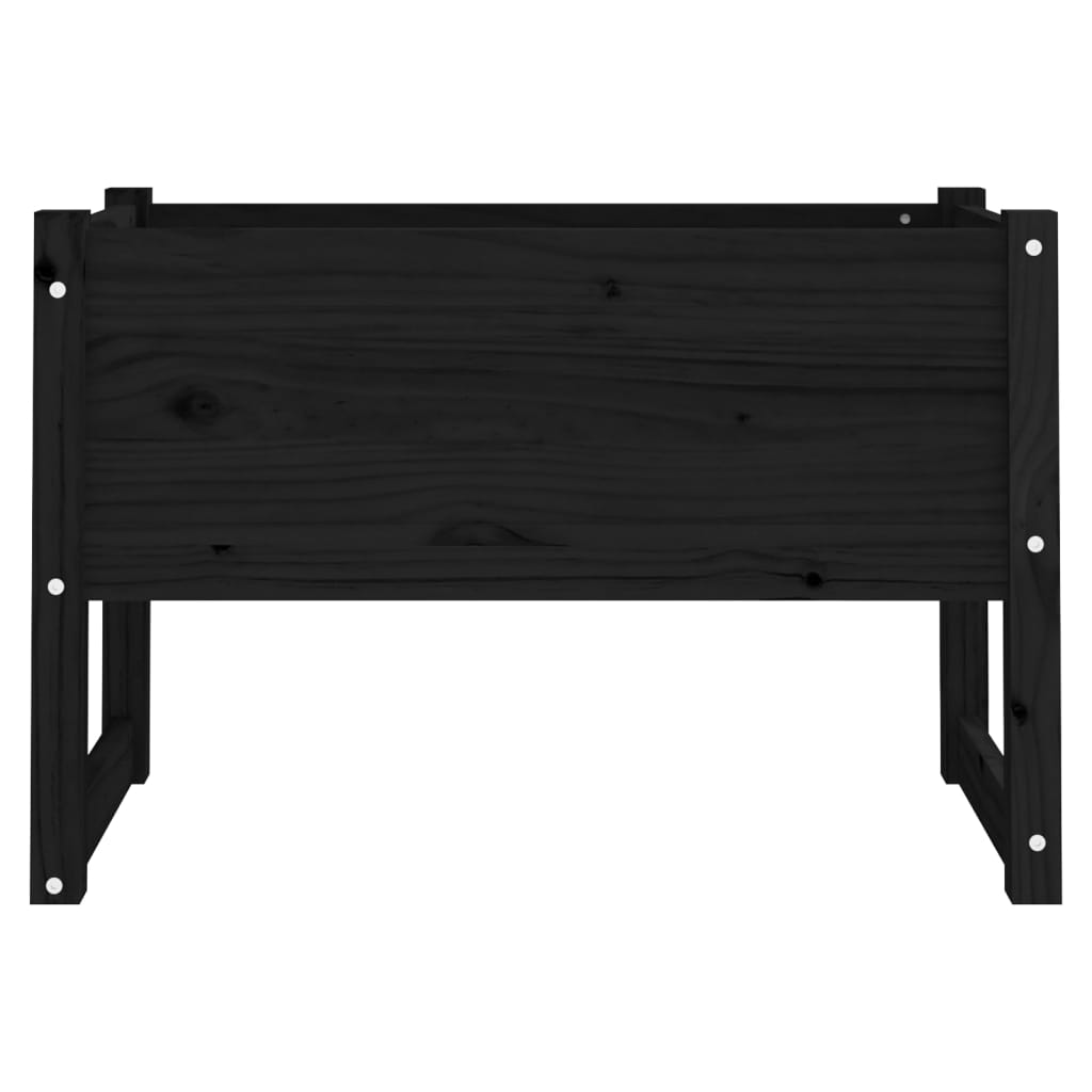 vidaXL Planter Black 78x40x52 cm Solid Wood Pine