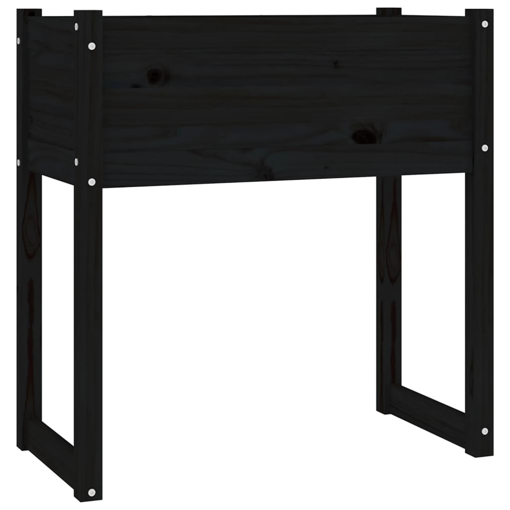 vidaXL Planter Black 78x40x81 cm Solid Wood Pine