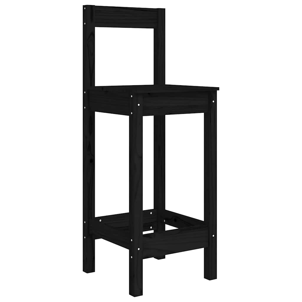Bar Chairs 2 pcs Black 40x41,5x112 cm Solid Wood Pine