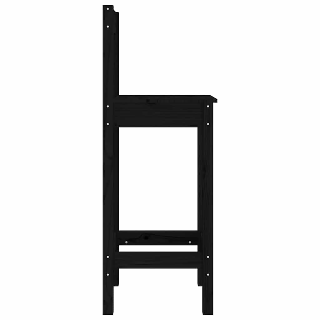 Bar Chairs 2 pcs Black 40x41,5x112 cm Solid Wood Pine