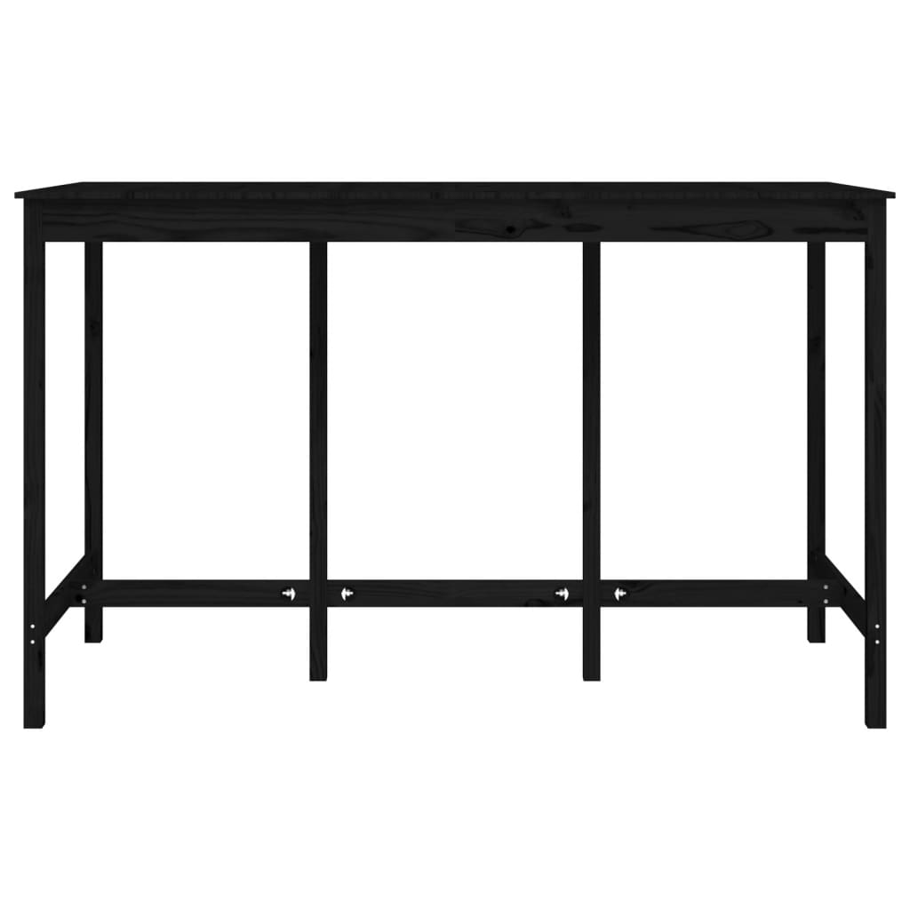 vidaXL Bar Table Black 180x80x110 cm Solid Wood Pine