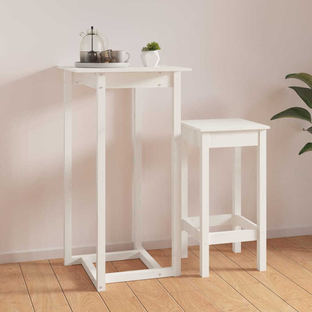 vidaXL Bar Table White 60x60x110 cm Solid Wood Pine