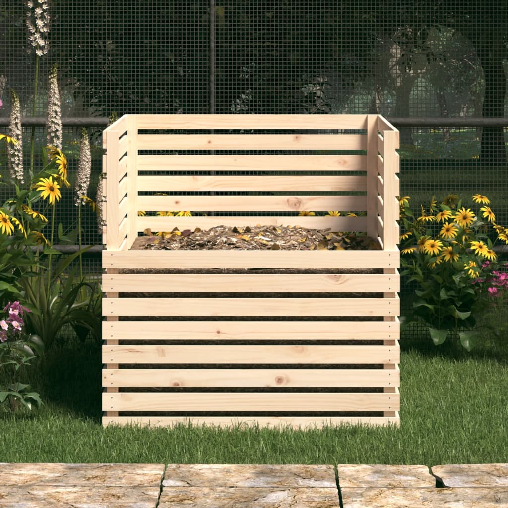 vidaXL Composter 100x100x102 cm Solid Wood Pine