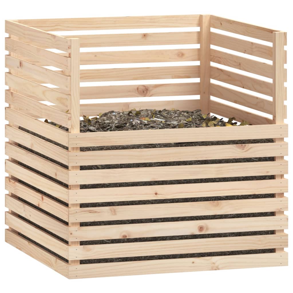 vidaXL Composter 100x100x102 cm Solid Wood Pine