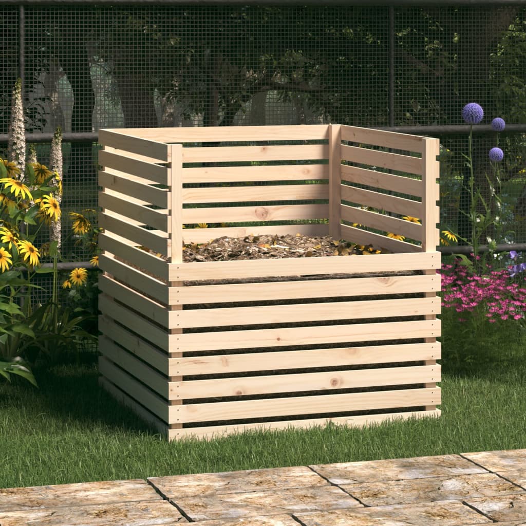 vidaXL Composter 100x100x102 cm Solid Wood Pine