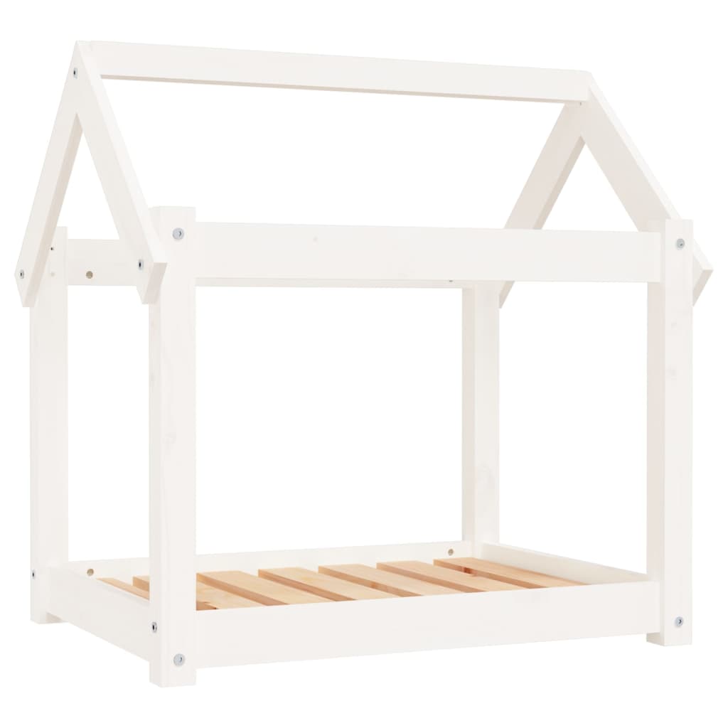 Dog Bed White 71x55x70 cm Solid Wood Pine