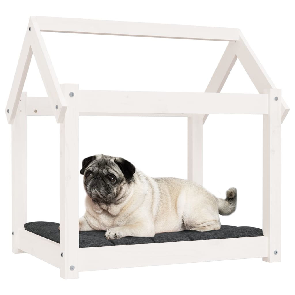 Dog Bed White 71x55x70 cm Solid Wood Pine