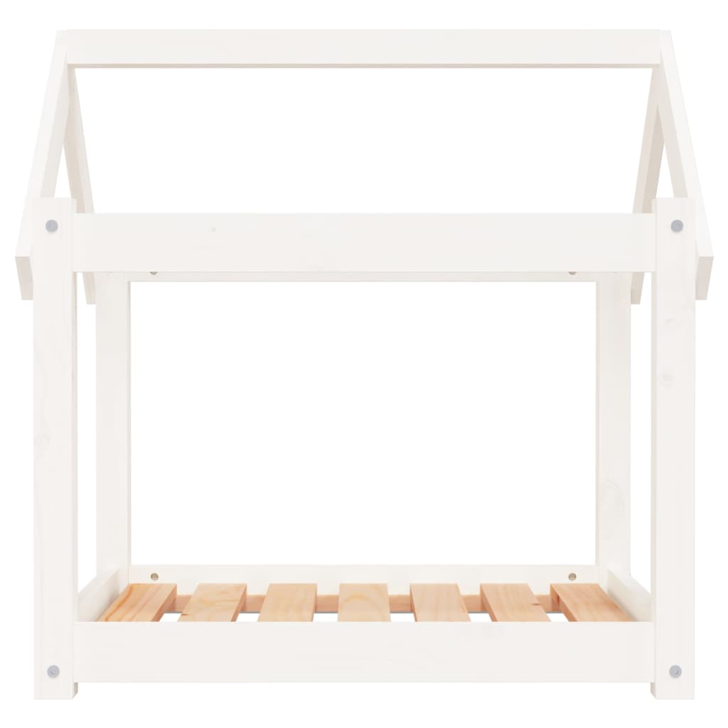 Dog Bed White 71x55x70 cm Solid Wood Pine