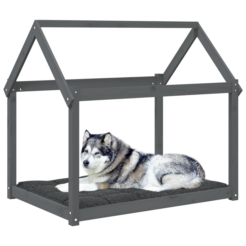 Dog Bed Grey 111x80x100 cm Solid Wood Pine