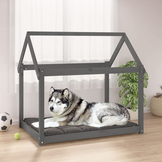 Dog Bed Grey 111x80x100 cm Solid Wood Pine