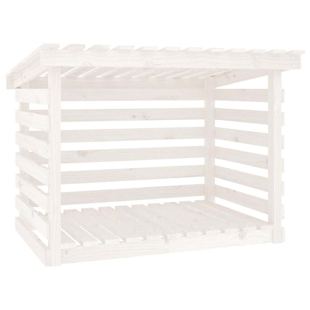 Firewood Rack White 108x73x79 cm Solid Wood Pine