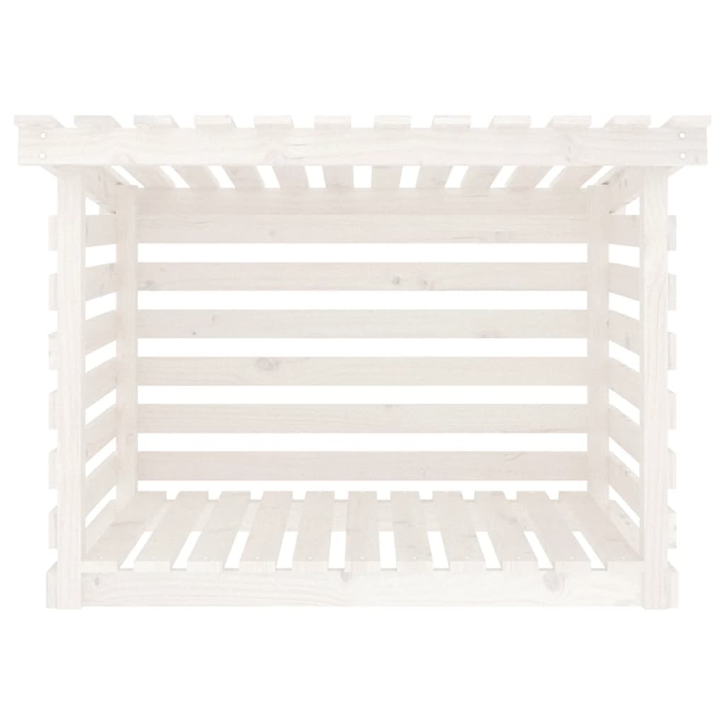Firewood Rack White 108x73x79 cm Solid Wood Pine
