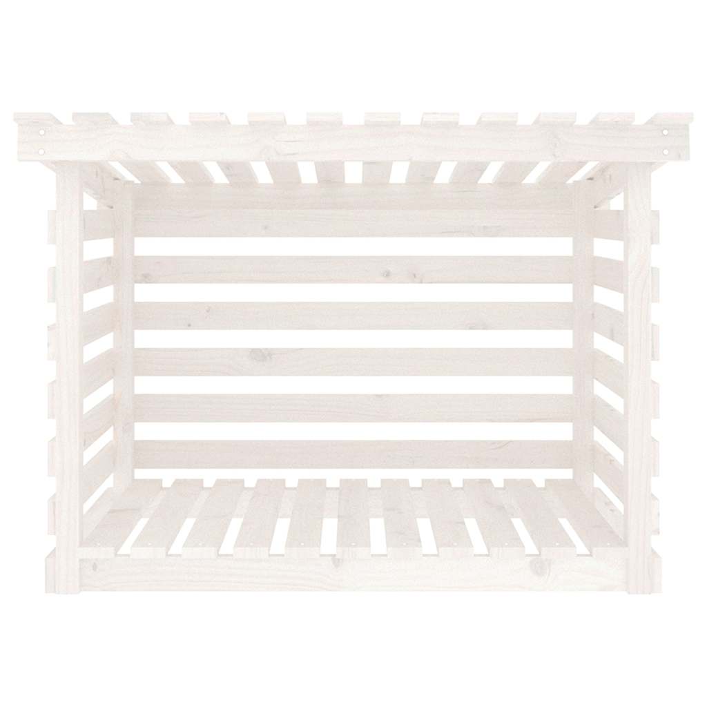 Firewood Rack White 108x73x79 cm Solid Wood Pine