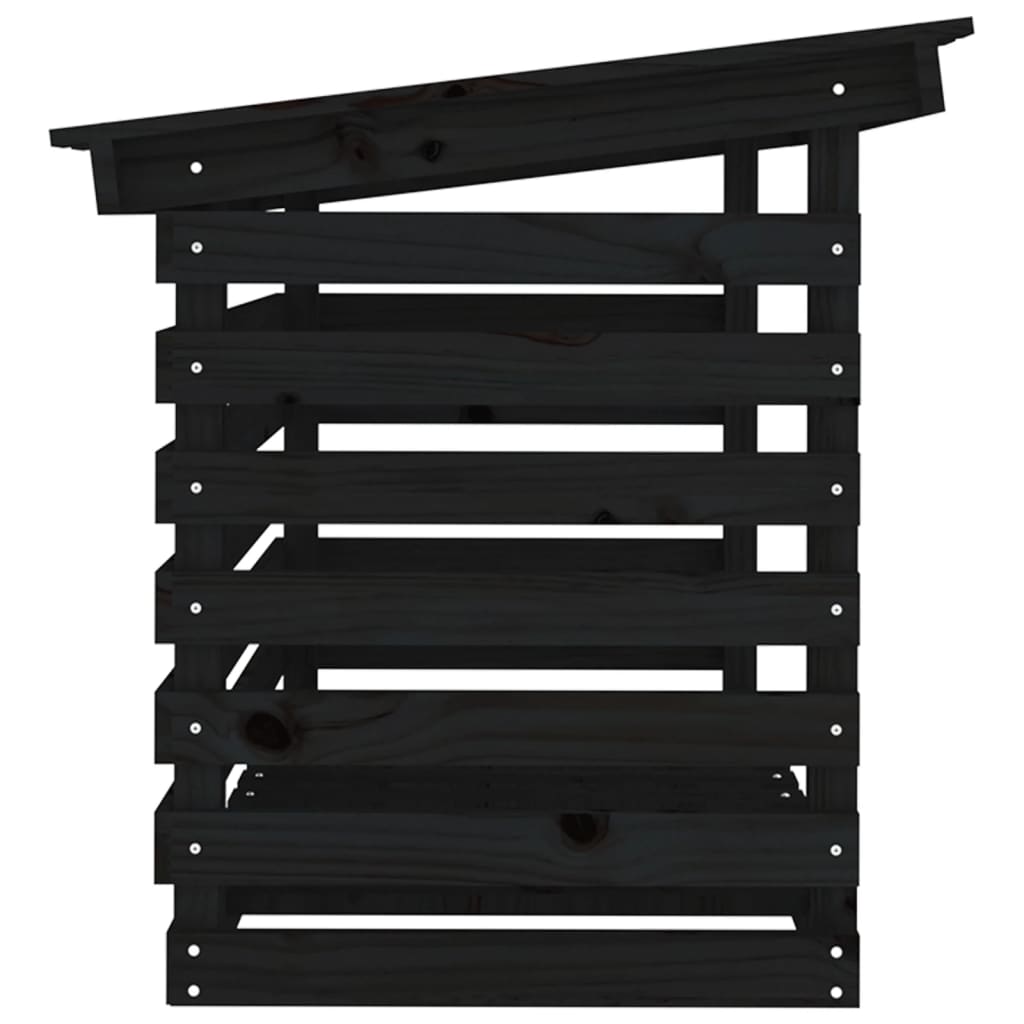 vidaXL Firewood Rack Black 108x73x79 cm Solid Wood Pine