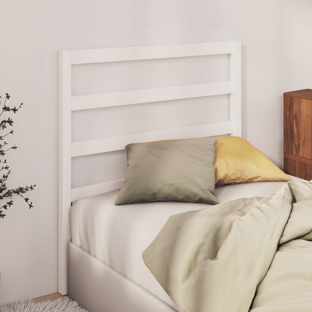 Bed Headboard White 95x4x100 cm Solid Wood Pine