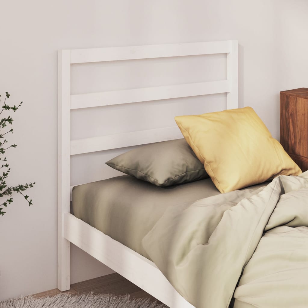 Bed Headboard White 95x4x100 cm Solid Wood Pine