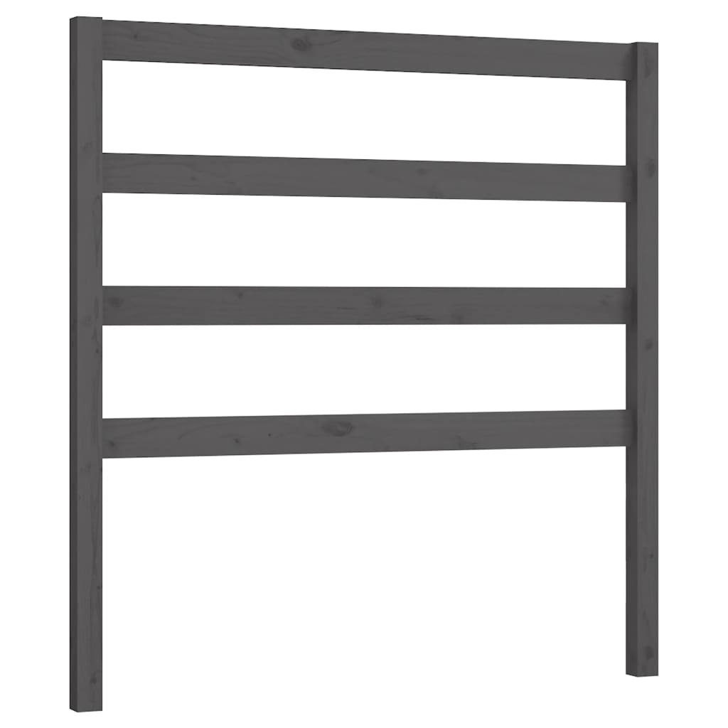 Bed Headboard Grey 95x4x100 cm Solid Wood Pine
