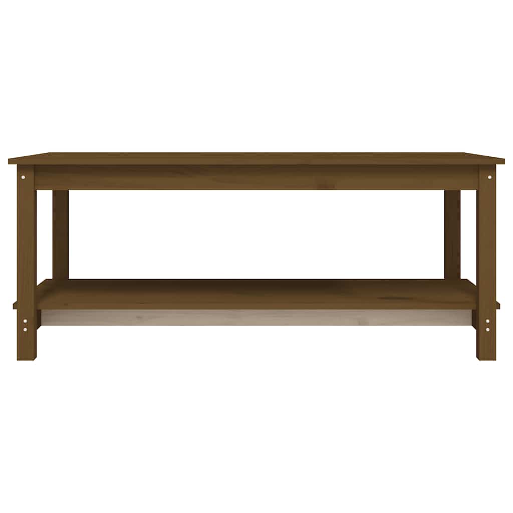 Coffee Table Honey Brown 110x55x45 cm Solid Wood Pine