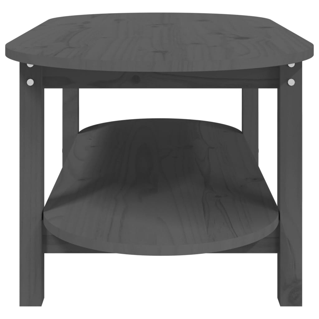 Coffee Table Grey 110x55x45 cm Solid Wood Pine