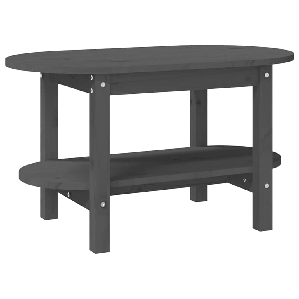 Coffee Table Grey 80x45x45 cm Solid Wood Pine