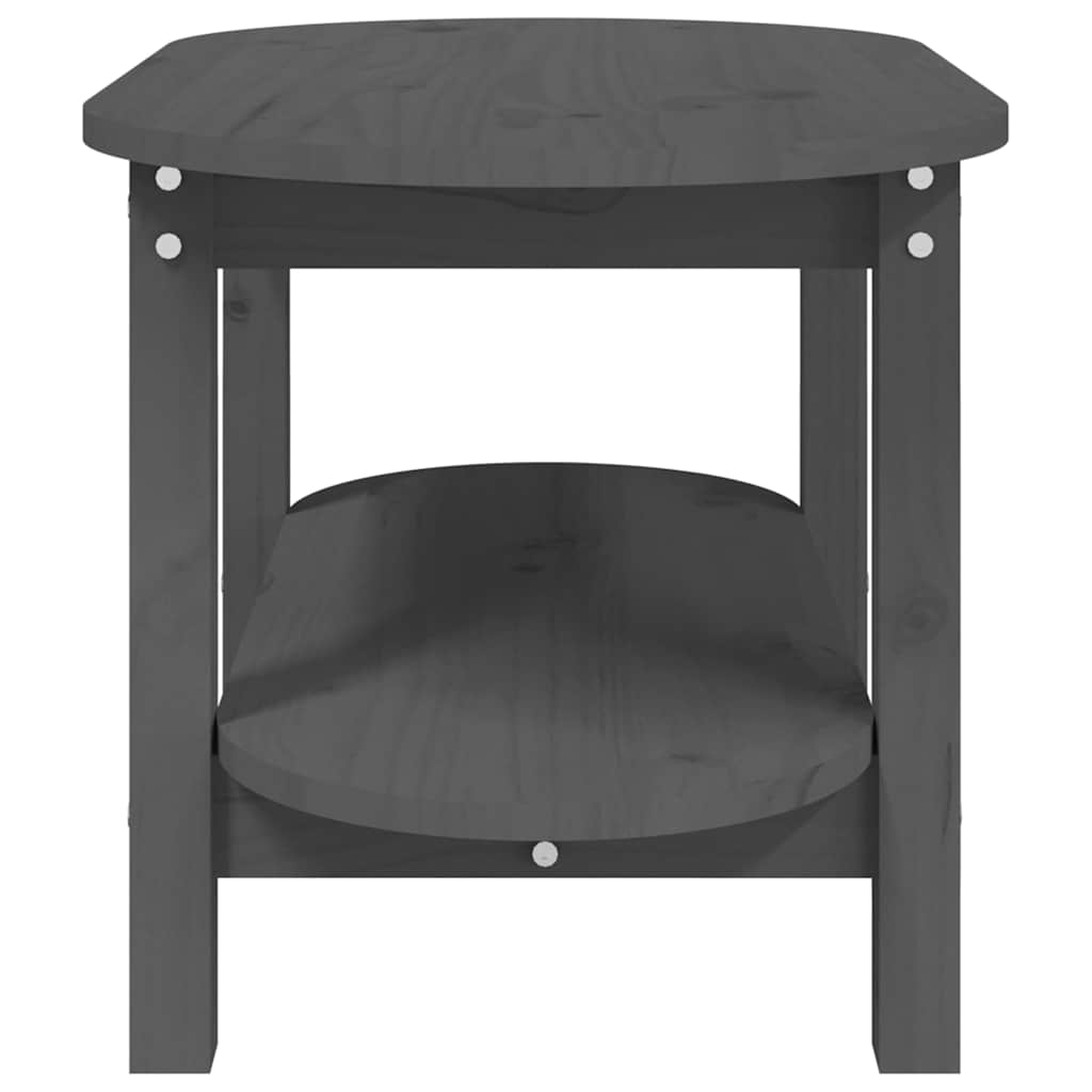 Coffee Table Grey 80x45x45 cm Solid Wood Pine