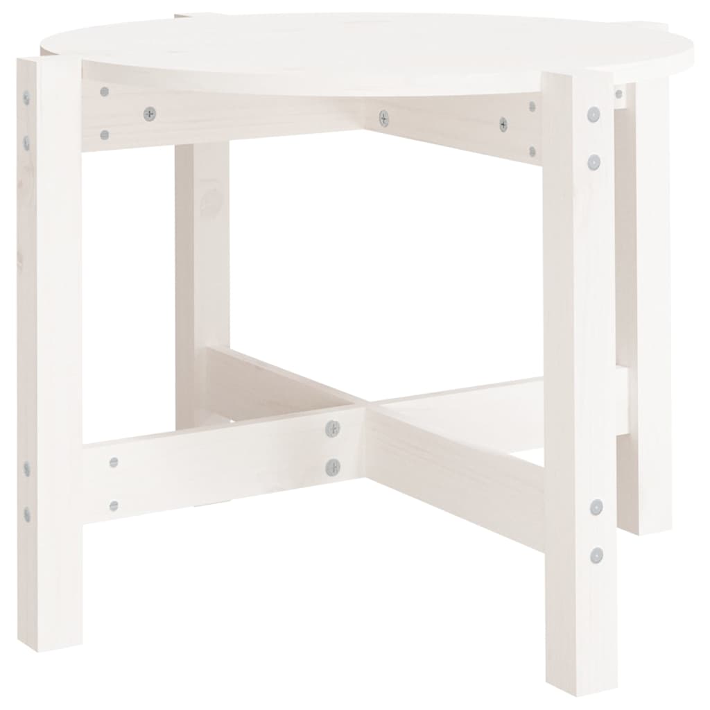 Coffee Table White Ø 62,5x45 cm Solid Wood Pine