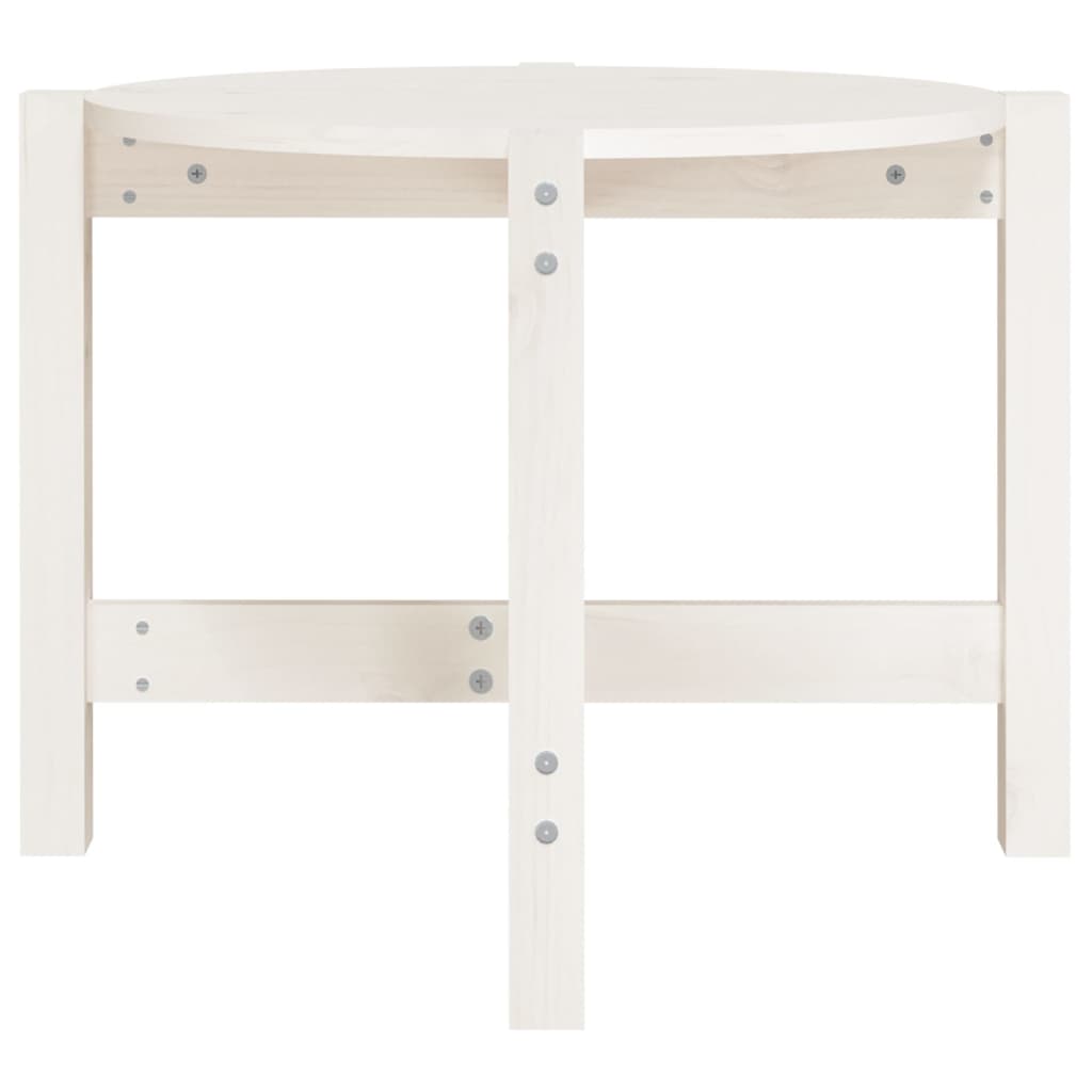 Coffee Table White Ø 62,5x45 cm Solid Wood Pine