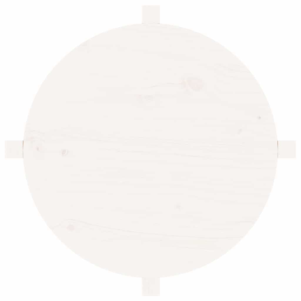 Coffee Table White Ø 62,5x45 cm Solid Wood Pine