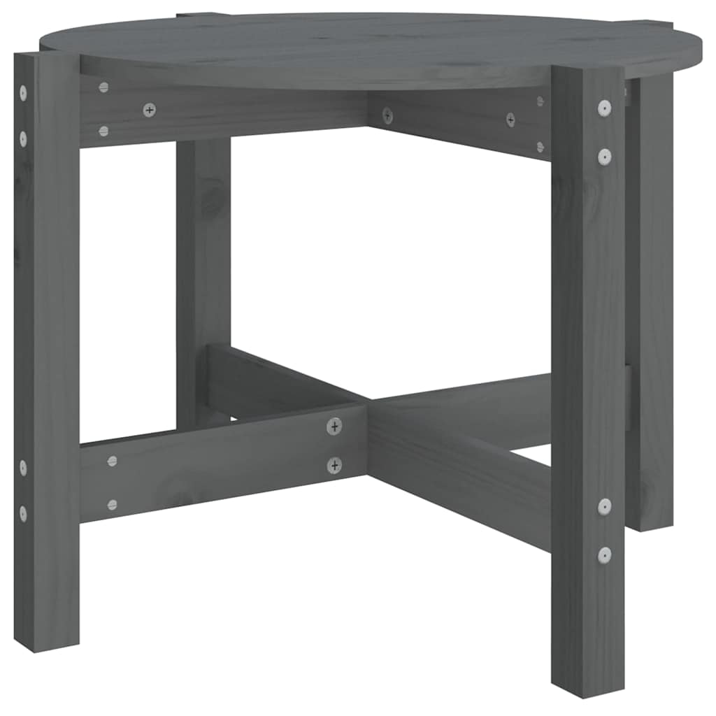 Coffee Table Grey Ø 62,5x45 cm Solid Wood Pine