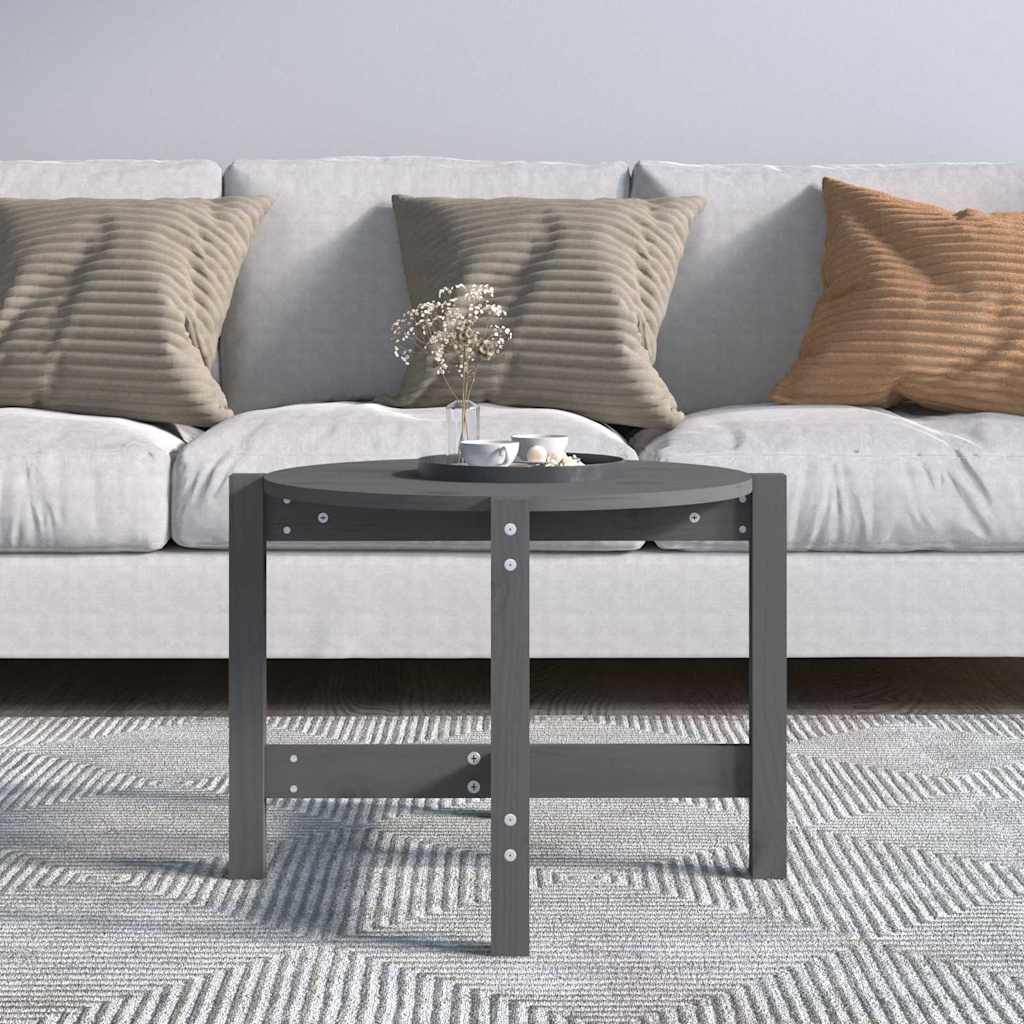 Coffee Table Grey Ø 62,5x45 cm Solid Wood Pine