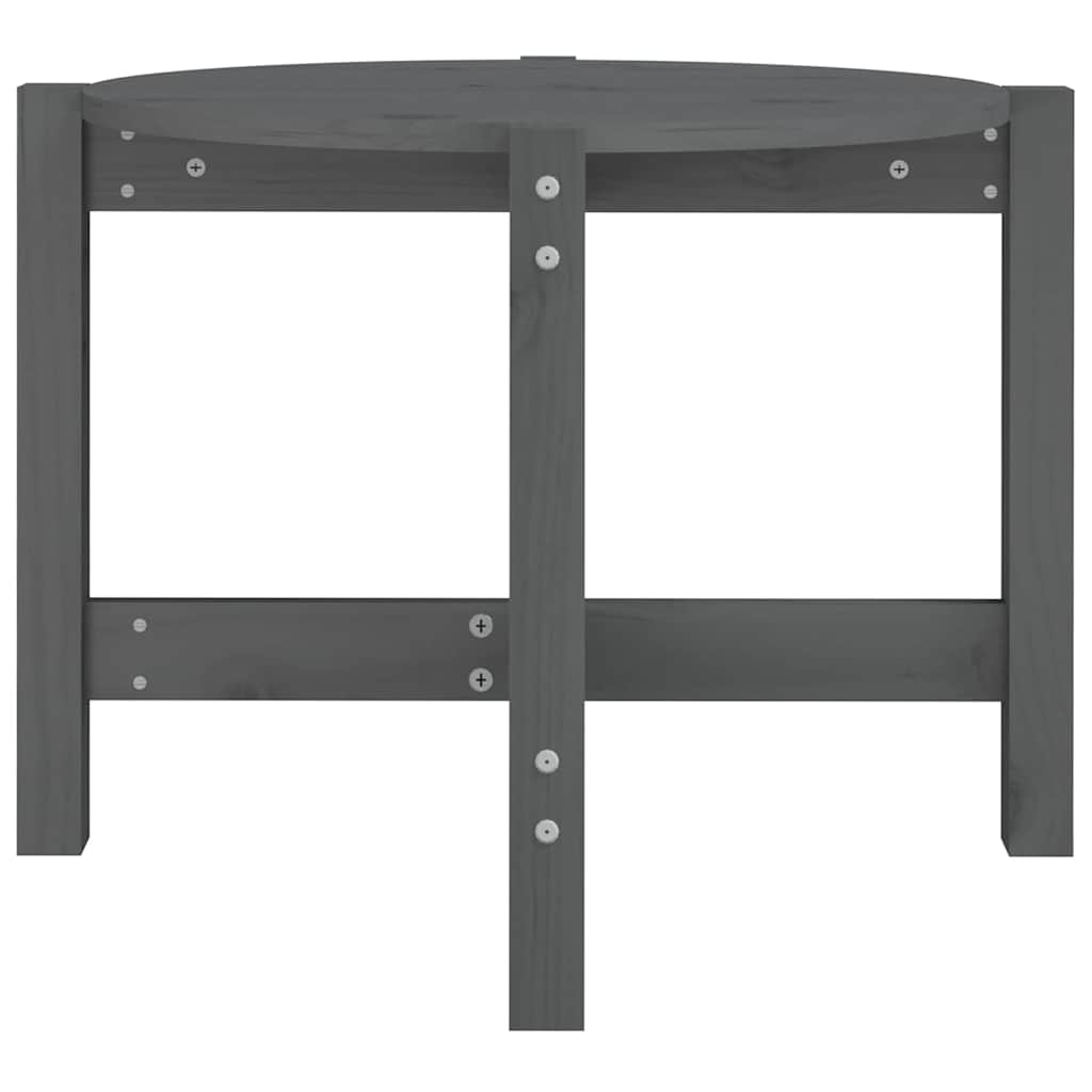 Coffee Table Grey Ø 62,5x45 cm Solid Wood Pine