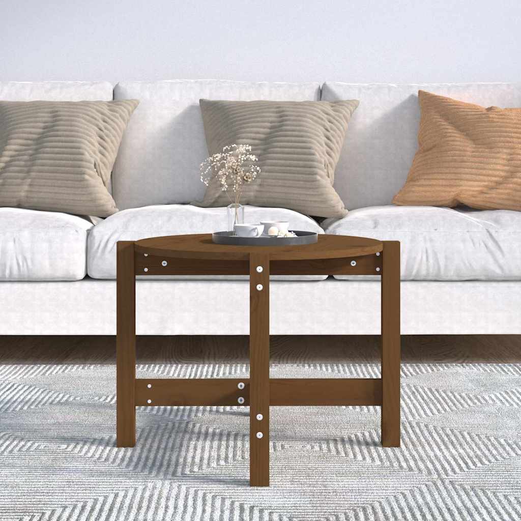 Coffee Table Honey Brown Ø 62,5x45 cm Solid Wood Pine