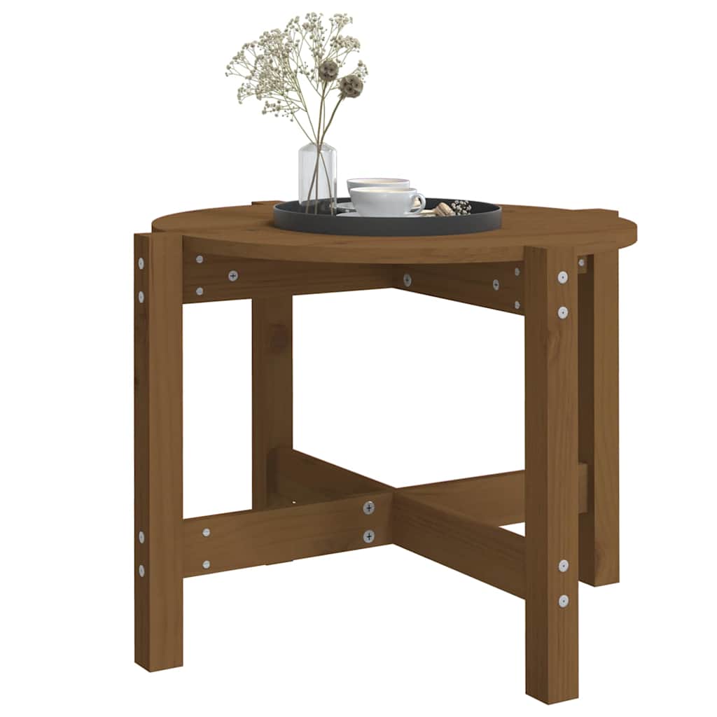Coffee Table Honey Brown Ø 62,5x45 cm Solid Wood Pine