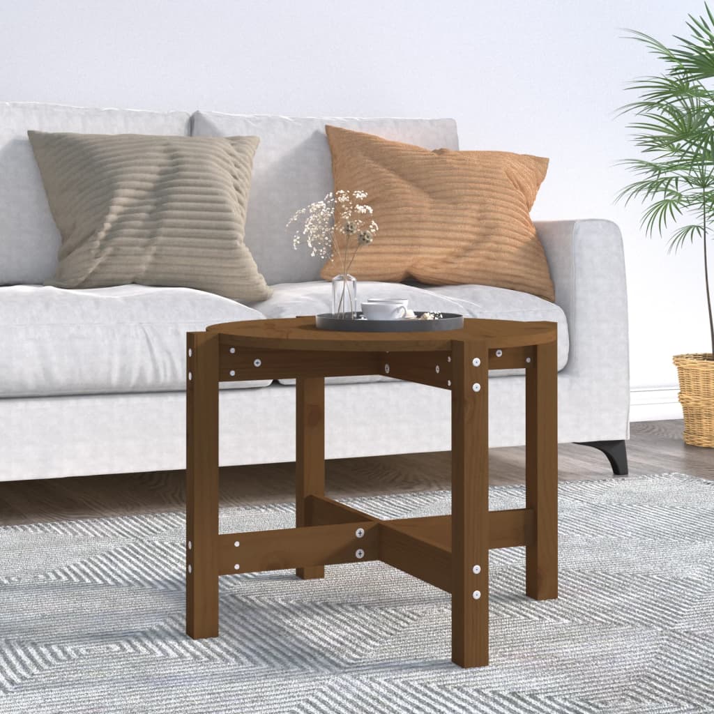 Coffee Table Honey Brown Ø 62,5x45 cm Solid Wood Pine