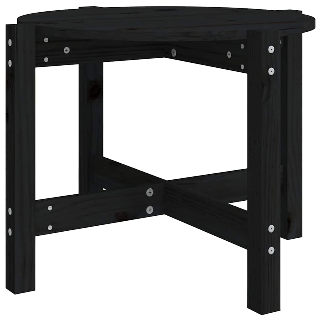 Coffee Table Black Ø 62,5x45 cm Solid Wood Pine