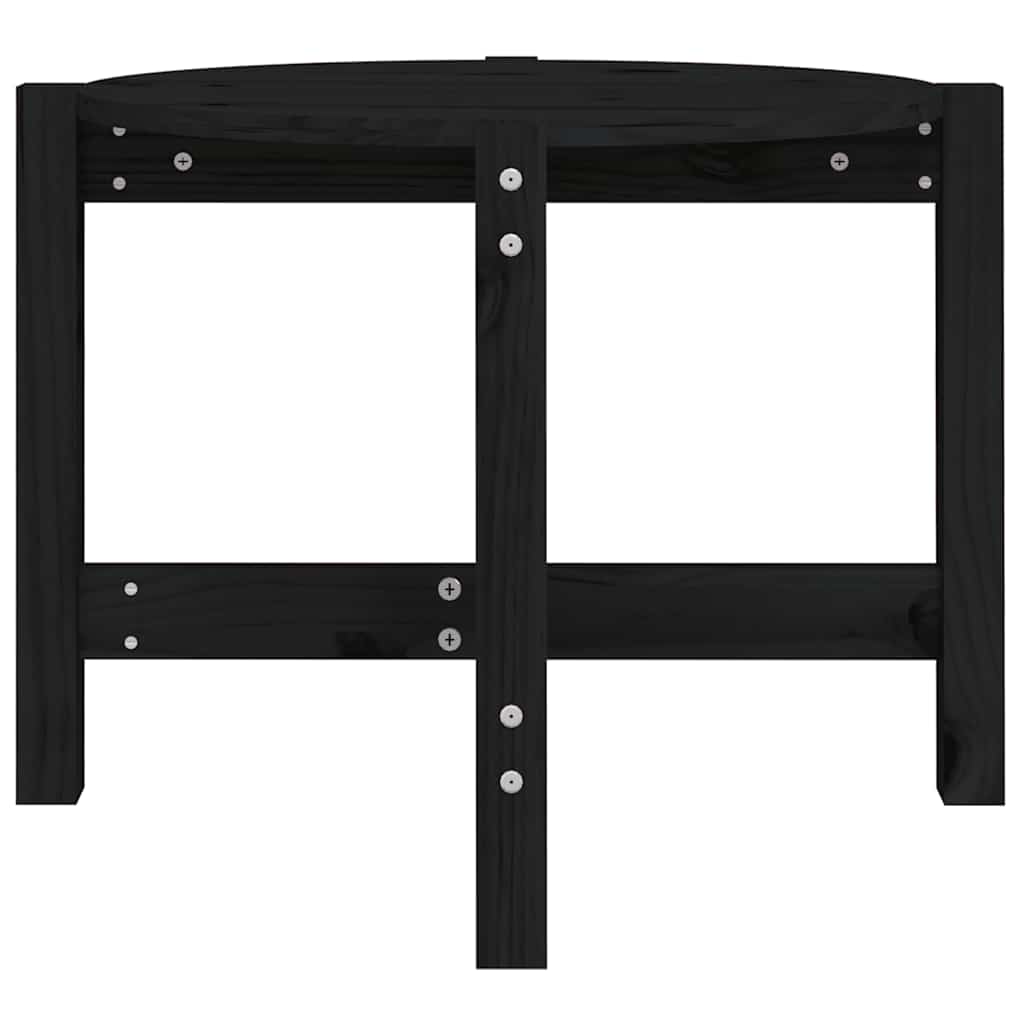 Coffee Table Black Ø 62,5x45 cm Solid Wood Pine