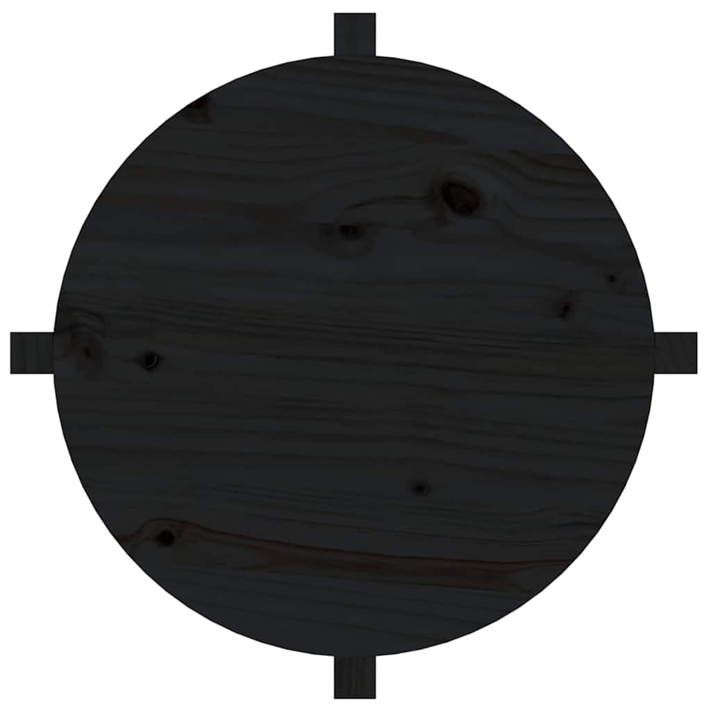 Coffee Table Black Ø 62,5x45 cm Solid Wood Pine
