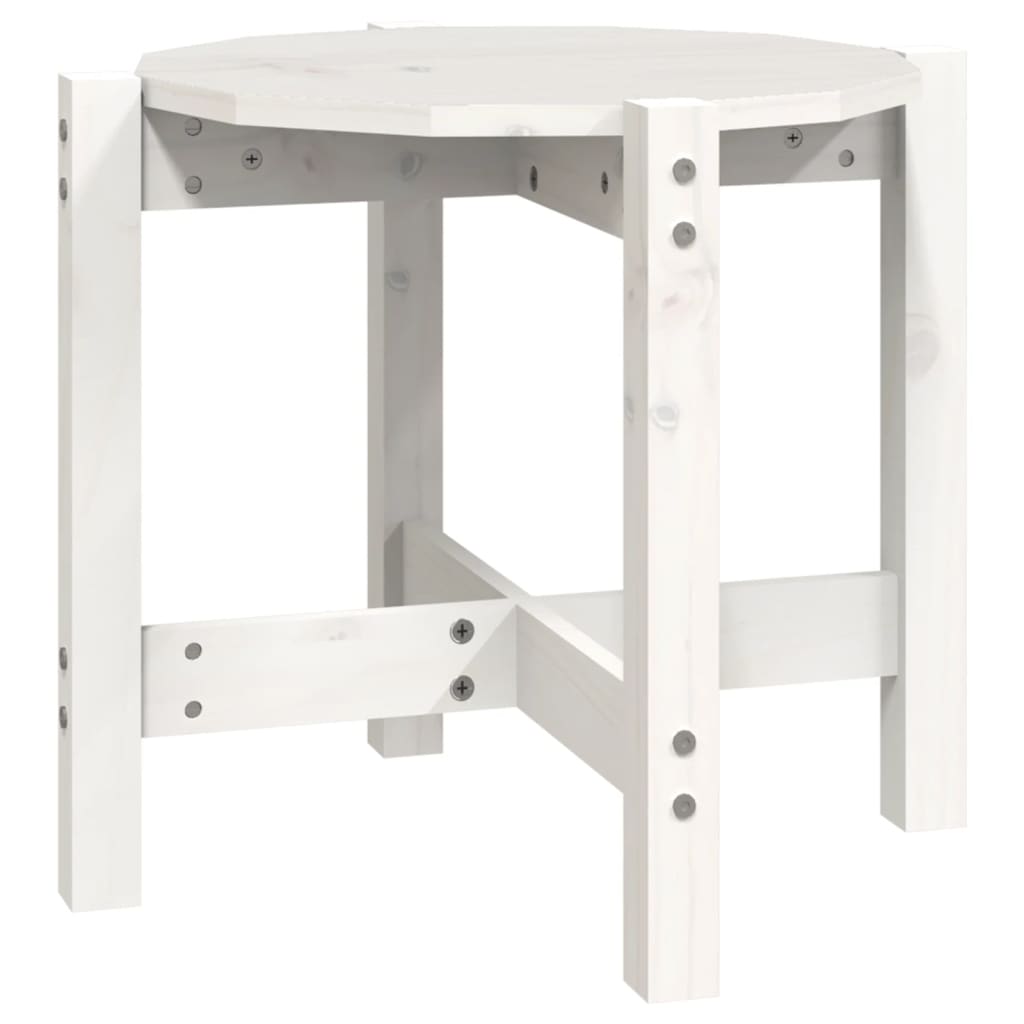 Coffee Table White Ø 52,5x45 cm Solid Wood Pine