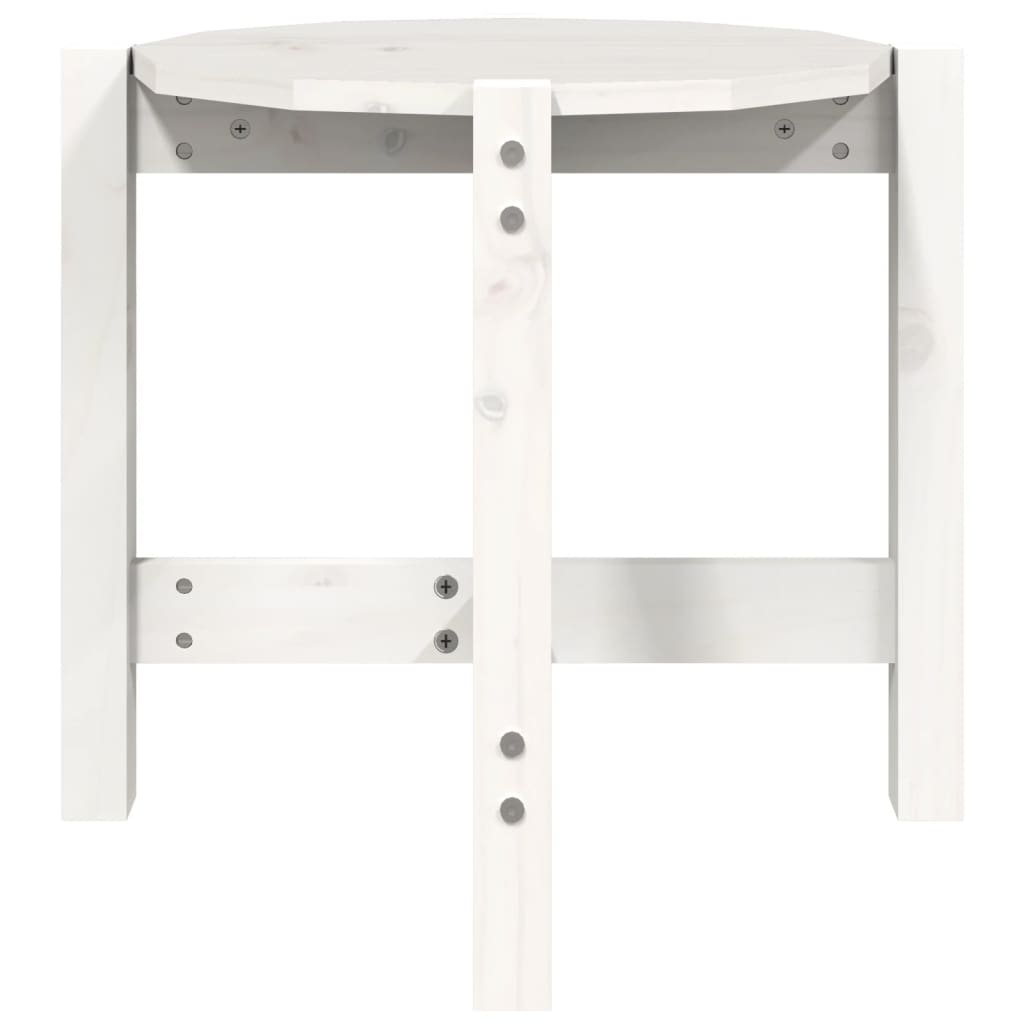 Coffee Table White Ø 52,5x45 cm Solid Wood Pine