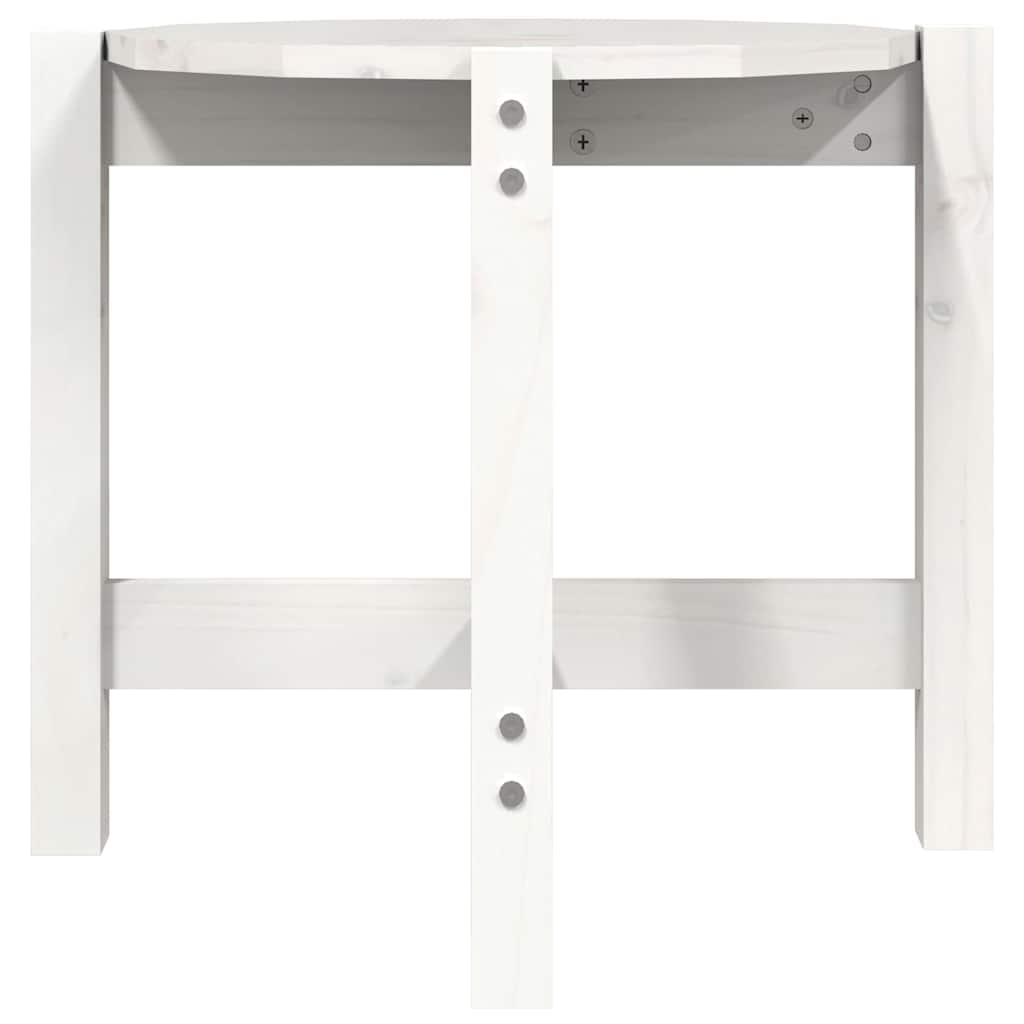 Coffee Table White Ø 52,5x45 cm Solid Wood Pine